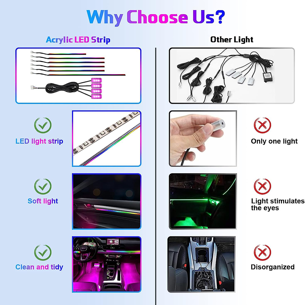 Neon Car Interior Ambient Ligh - Led Ambient Interior Car Lights App Control ulasan dan harga