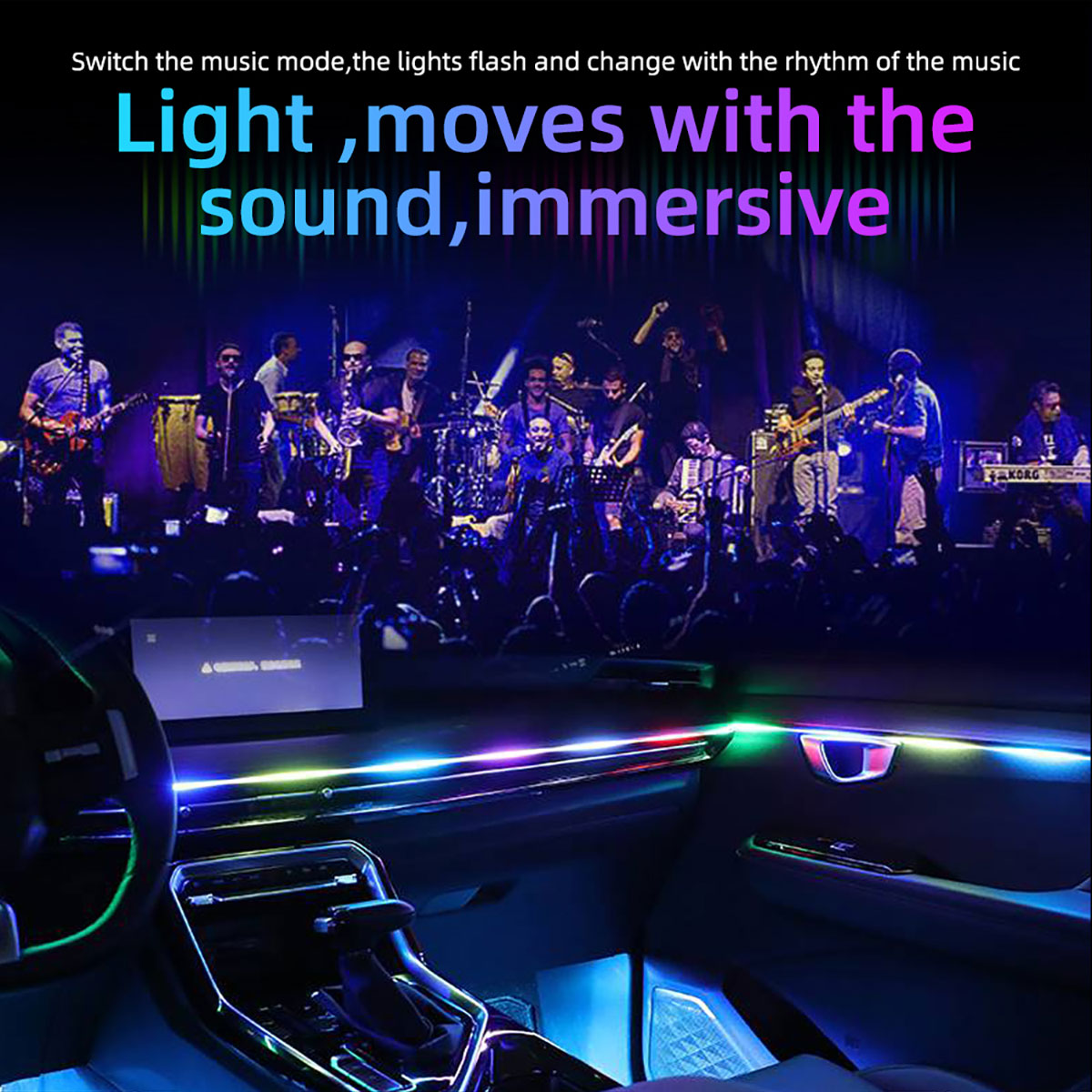 6/10 in 1 Car Led Ambient Ligh - Led Ambient Interior Car Lights App Control ulasan dan harga