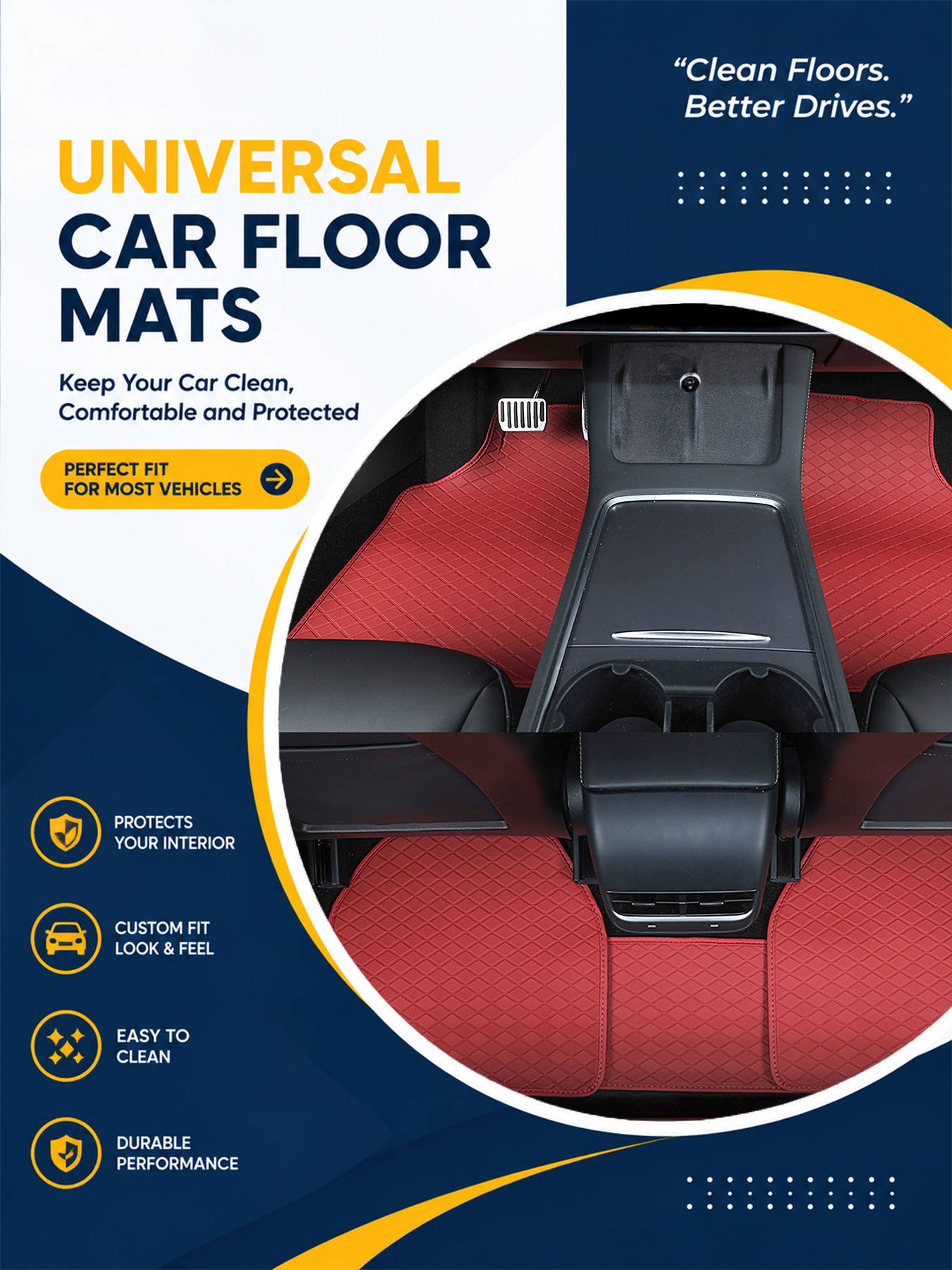 Car Floor Mats Full Set Univer - Car Floor Mats Universal Waterproof Leather ulasan dan harga